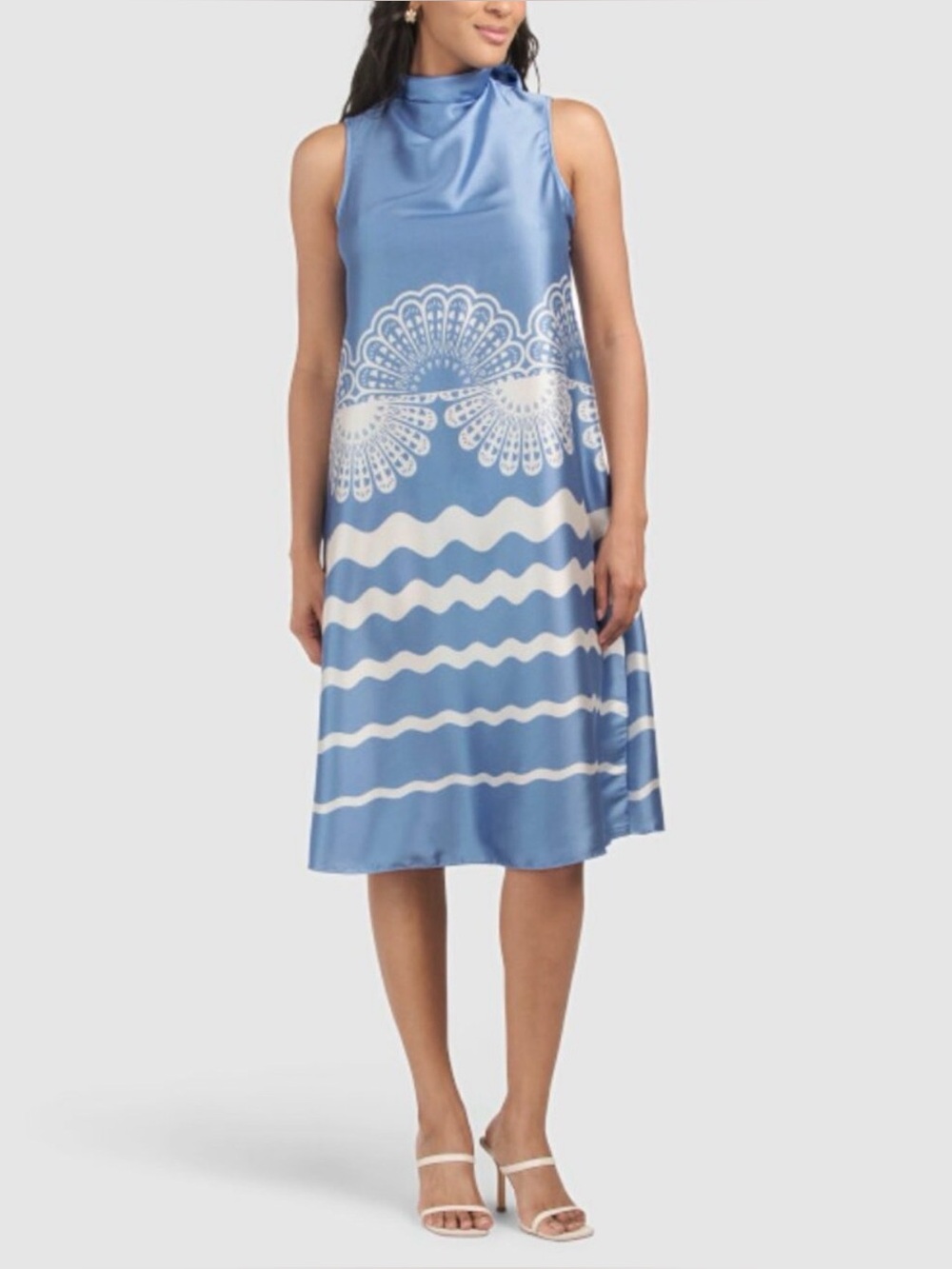 Cowl Neck Satin Midi Dress